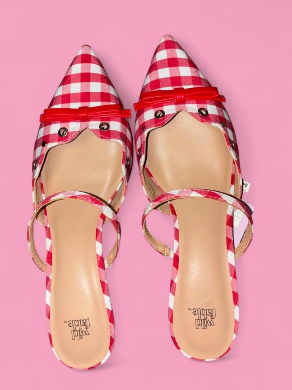 Gingham kitten heels